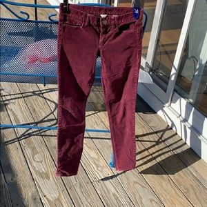 J. Crew Skinny Corduroys Burgundy